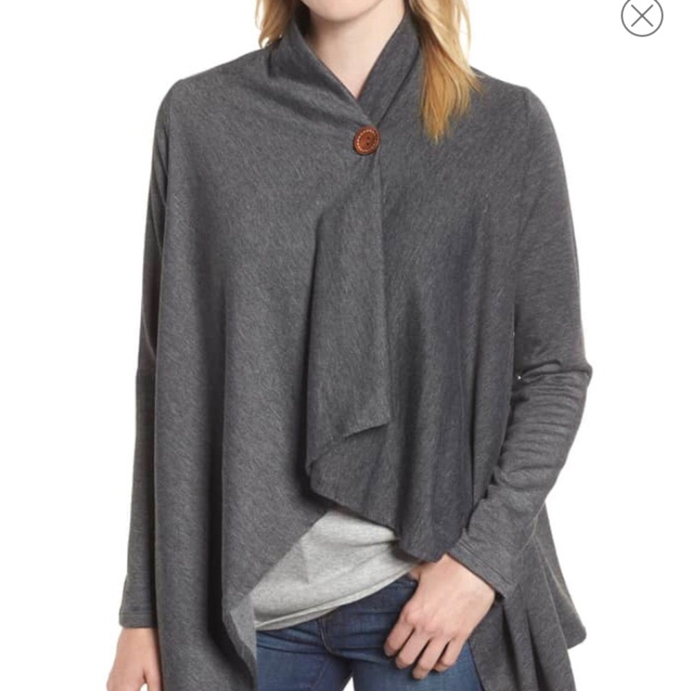 MOVING OUT!MUST GO!One Button Fleece Wrap Cardigan